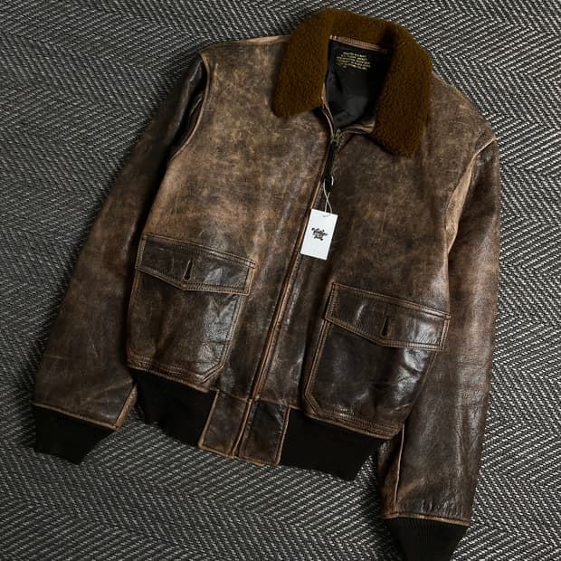 U.S 오리지날 밀리터리 G-1 플라이트 레더 자켓y 3505