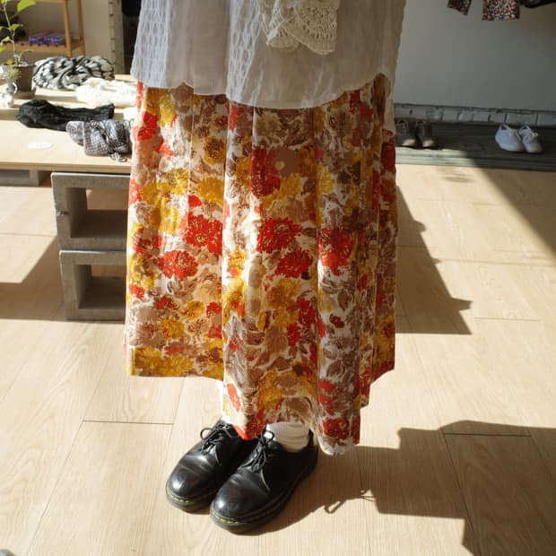 빈티지 플라워 스커트