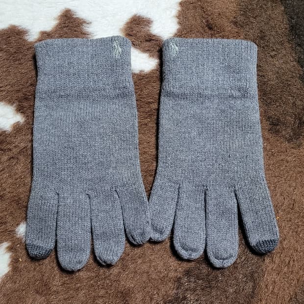 폴로 랄프로렌 남성용 회색 모 장갑