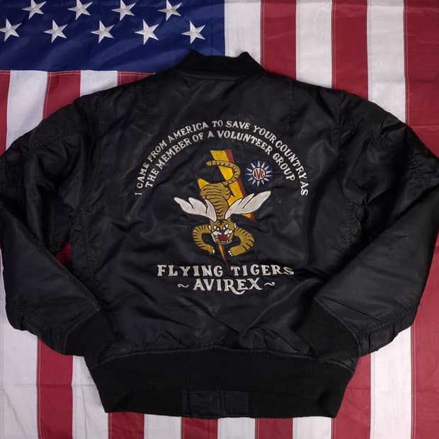 오리지날 아비렉스 플라잉 타이거즈 자수 MA-1 항공자켓