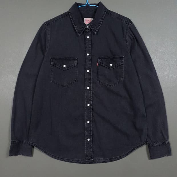 여성 M (90) 리바이스 아이코닉 흑청 투포켓 웨스턴 데님 셔츠 남방