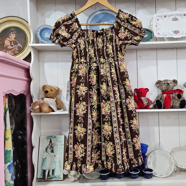 0327 리즈리사(LIZ LISA) 로즈 플라워 스모크 원피스