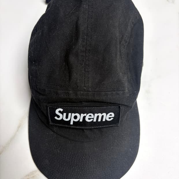 슈프림 왁스 코튼 캠프캡 블랙 - 23FW Supreme Waxed Co