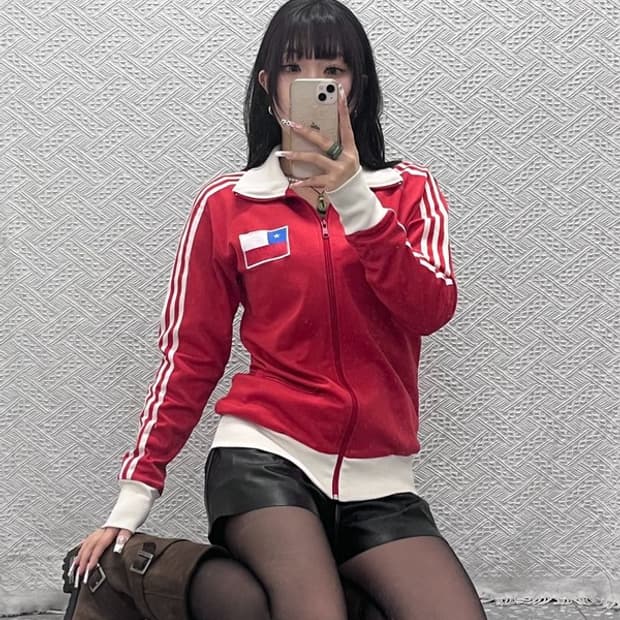 아디다스 희귀 올드스쿨 레트로 칠레 유니폼 져지 집업 M C11132