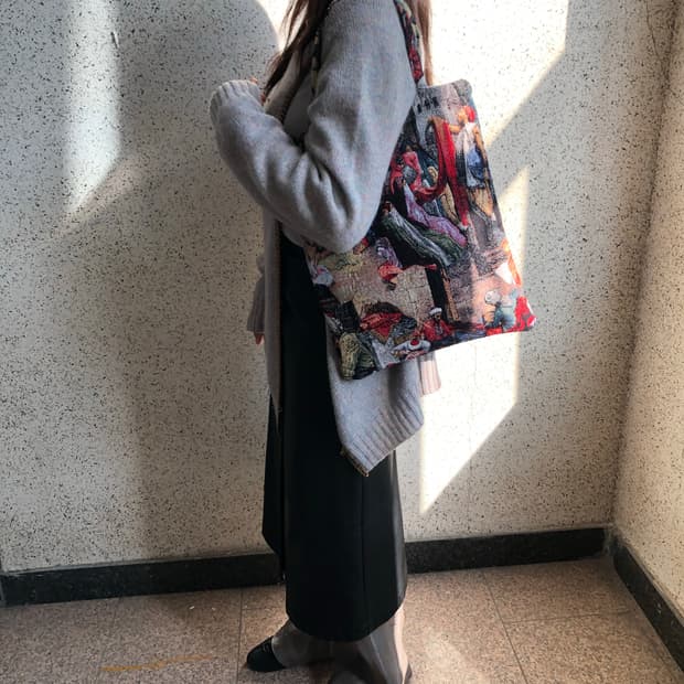 블레스 N74 자카드 토트백