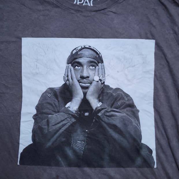 투팍 2PAC 포토 라이선스 반팔 L