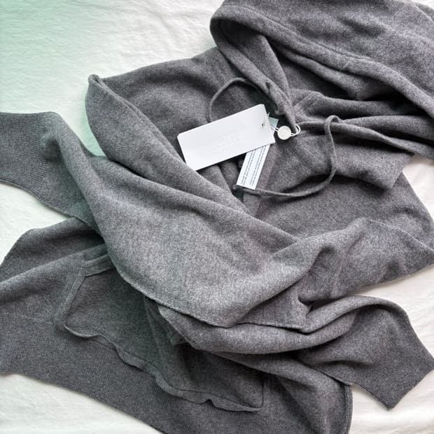 [L] 마르지엘라 캐시미어 울 후드 니트 그레이