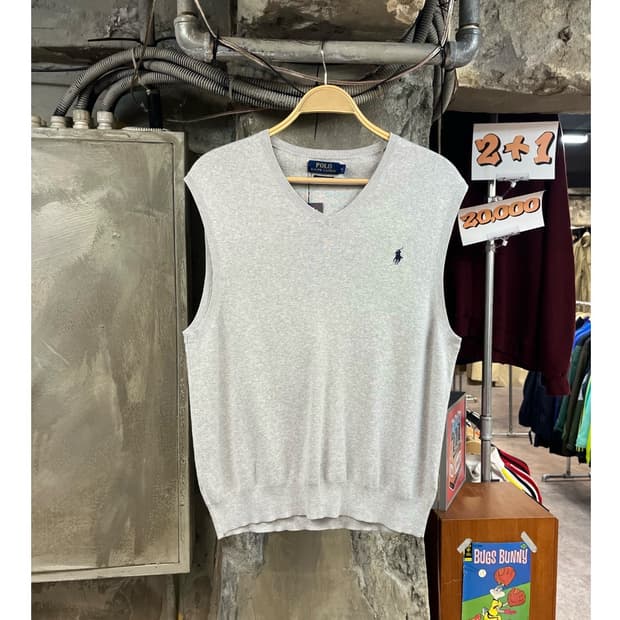 폴로 랄프로렌 니트 베스트 그레이 M #csz3497