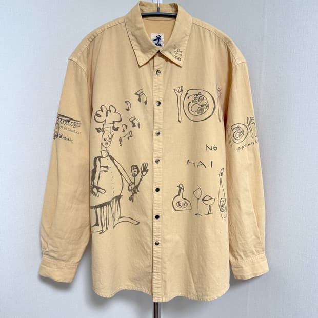 이세이미야케 하이 스포팅 기어 프린팅 셔츠 M