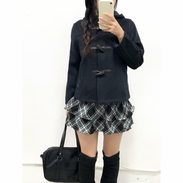 [POM PONETTE] 폼포넷 네이비 떡볶이 숏코트