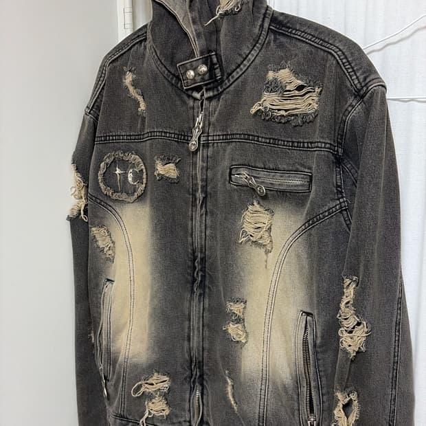 떠그클럽 24ss 데님 후드집업 블랙 [2사이즈]