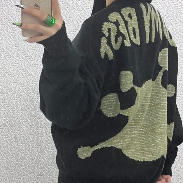 엑스톤즈 스트릿 셀즈 오버핏 투웨이 니트 집업 가디건 M C08695