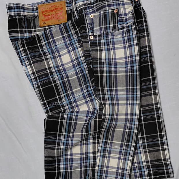 [W36] 리바이스 502 테이퍼드 체크 쇼츠 정품