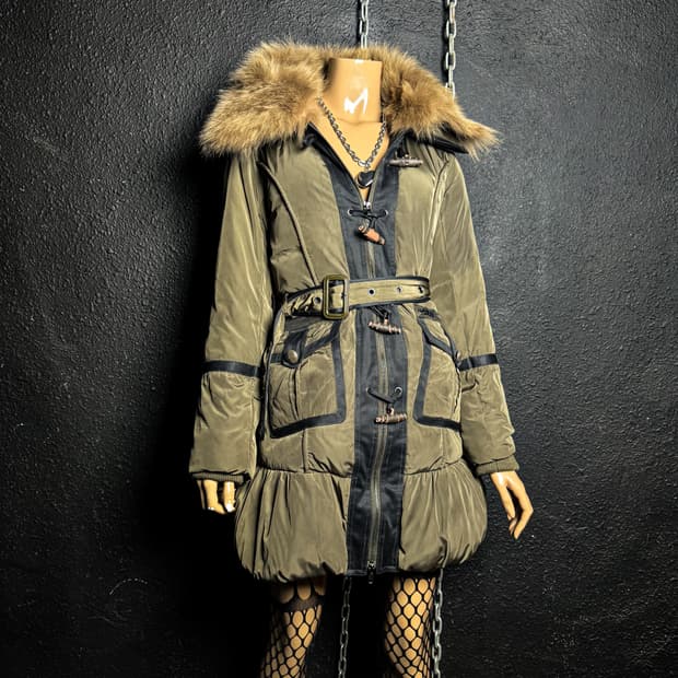 MAITRESSE – Fur Trim Belted Down Parka  
