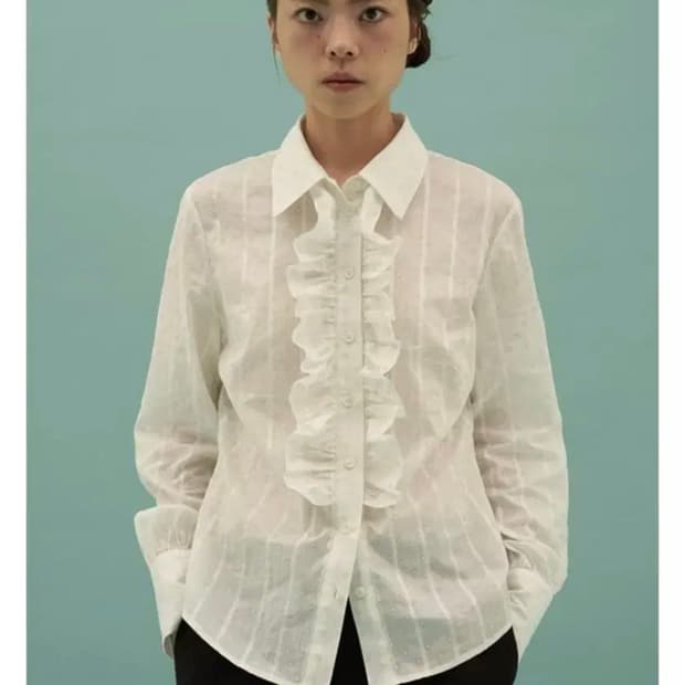 Teak 티크 러플 디테일 블라우스 ruffle detail blouse