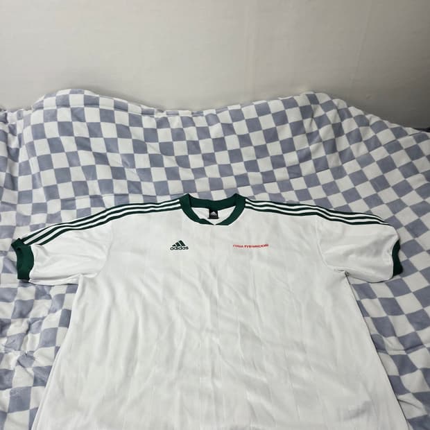 아디다스 GOSHA 고샤 루브친스키 콜라보 화이트 사커 져지 티셔츠 XL