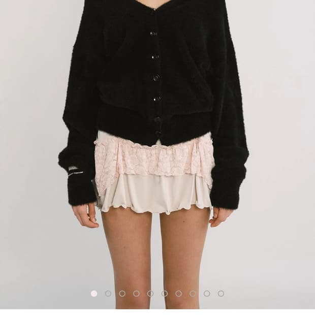 쓰리타임즈 페어리 니트 가디건 블랙