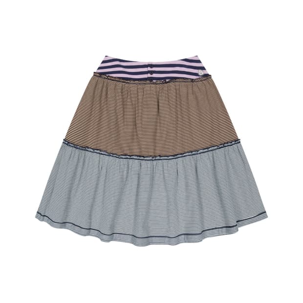 [2] 코이세이오 컬러드 스트라이프 미디 스커트 퍼플