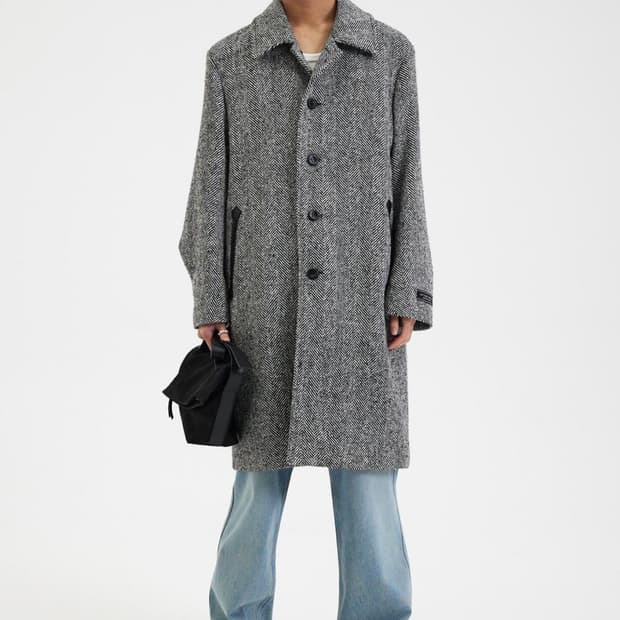 애프터프레이 로건 헤링본 카 코트