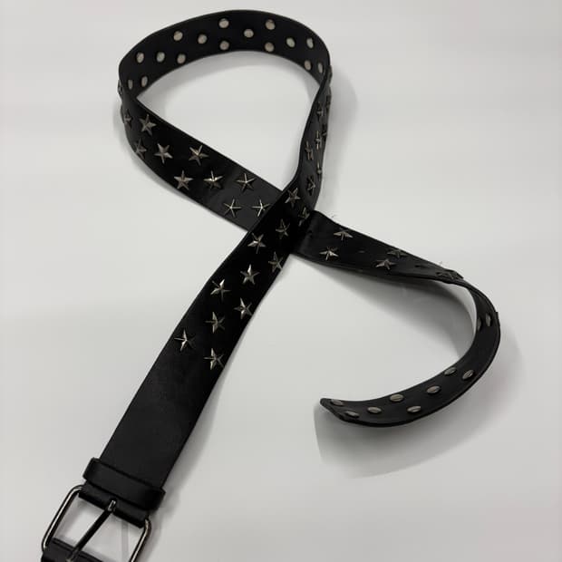 빈티지 웨스턴 스타 스터드 레더 벨트