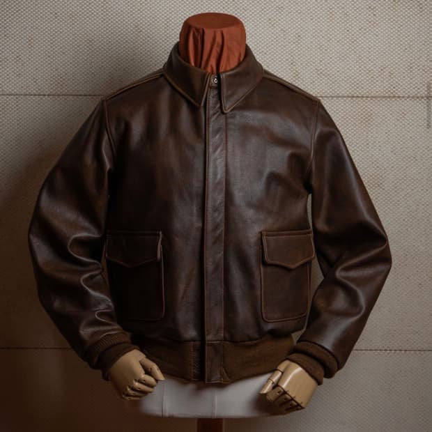 아카펠라클로딩 A-2 플라이트 가죽자켓 브라운
