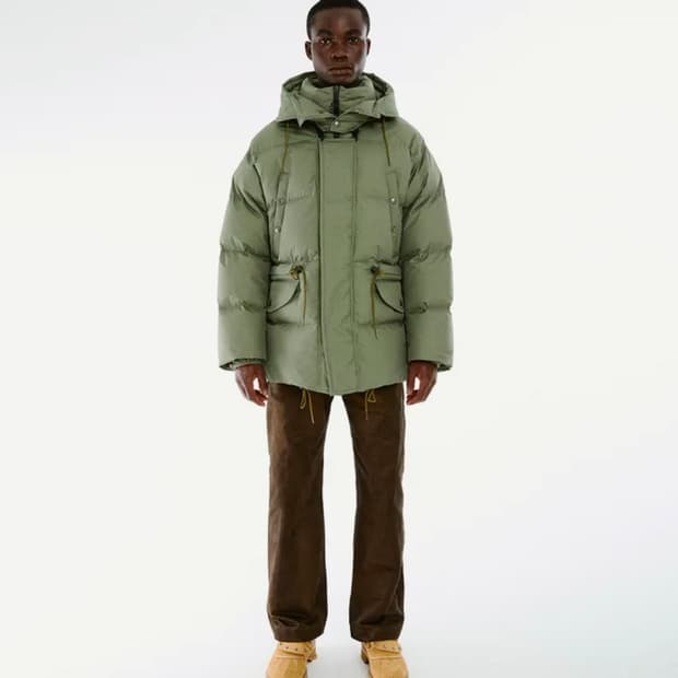 루트파인더 한라산 파카 카키색 후드 패딩 점퍼