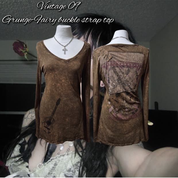 그런지 페어리 버클 스트랩 탑