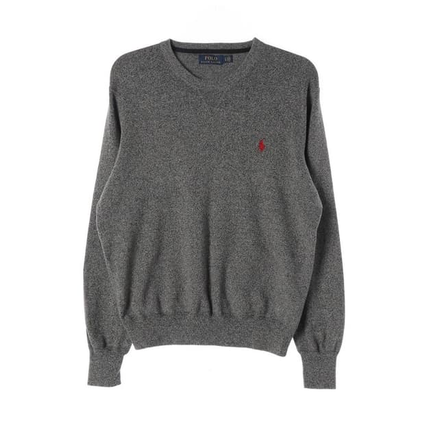 폴로 랄프로렌 자수 로고 코튼 크루넥 니트 L