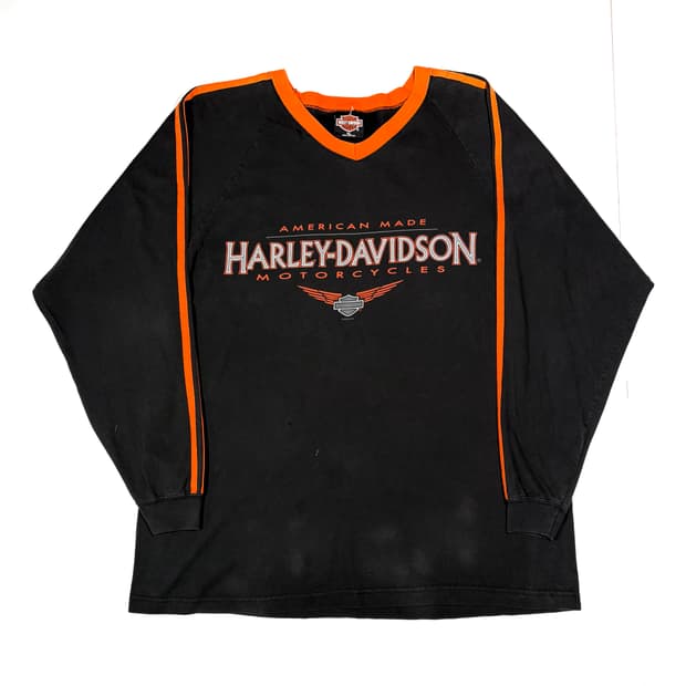 할리데이비슨 플로리다 오렌지 블랙 롱슬리브 XL