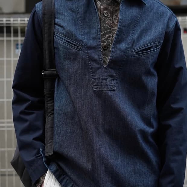 드리스반노튼 데님 셔츠 48