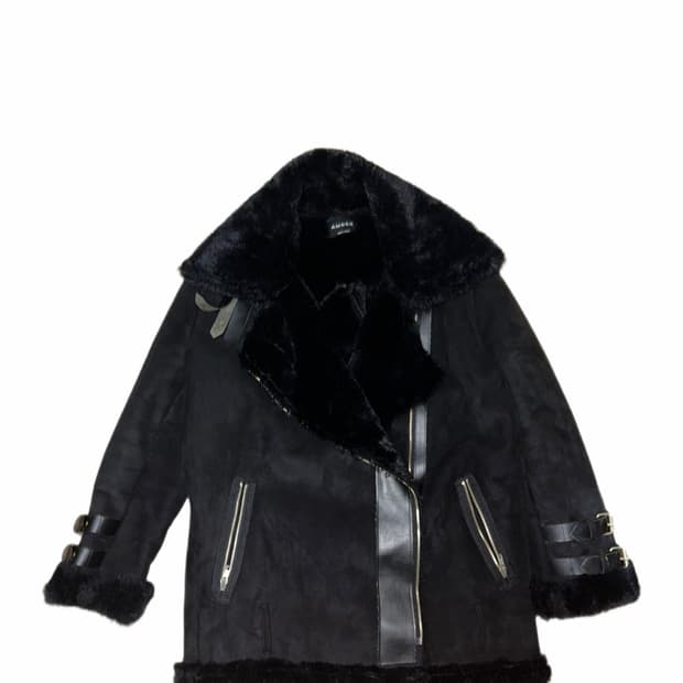 블랙 퍼 무스탕