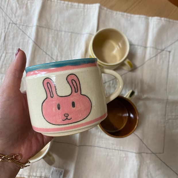 다이삭 머그컵 토끼,곰,사자,공룡 각 판매