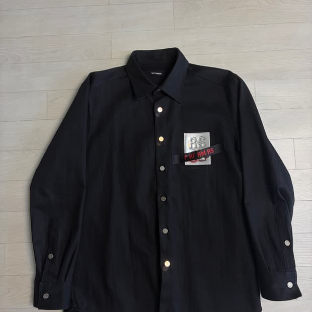 라프시몬스 데님 패치 셔츠 rafsimons