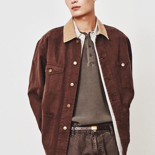 아트이프액츠 / 가먼트 워시드 초어자켓 빈티지 브라운 / XL