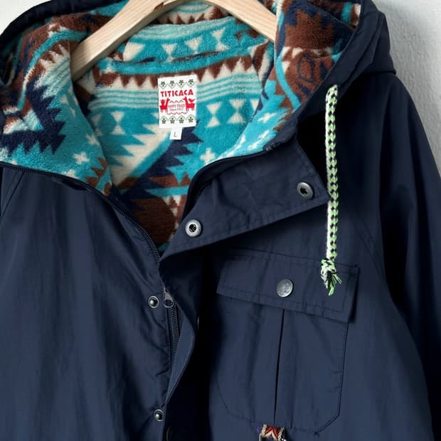 Washed nylon fleece liner hooded utility