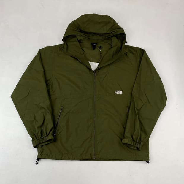 노스페이스 일본판 자수 스몰 로고 카키 패커블 바람막이 (105)