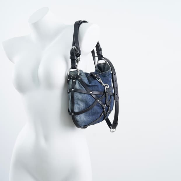 DISEL denim chain belt bag