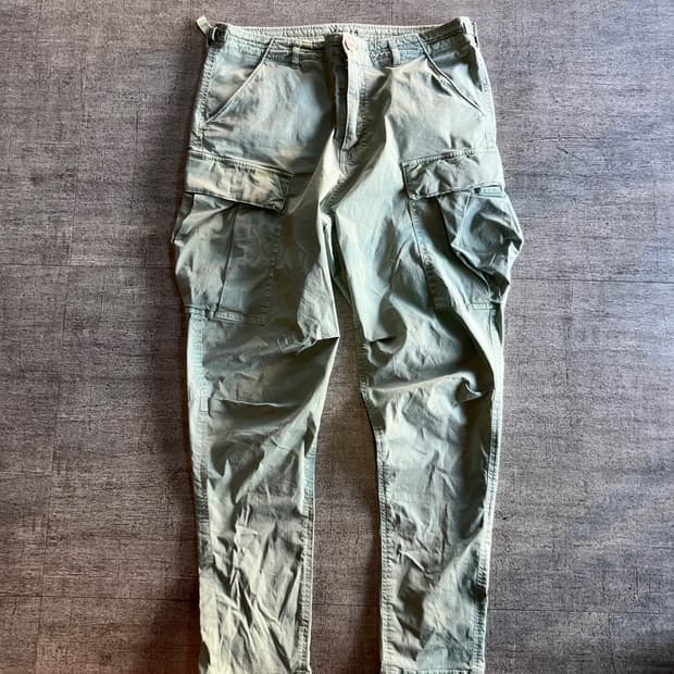 일본빈티지 올드스쿨아메카지 버클 워시드 카고팬츠