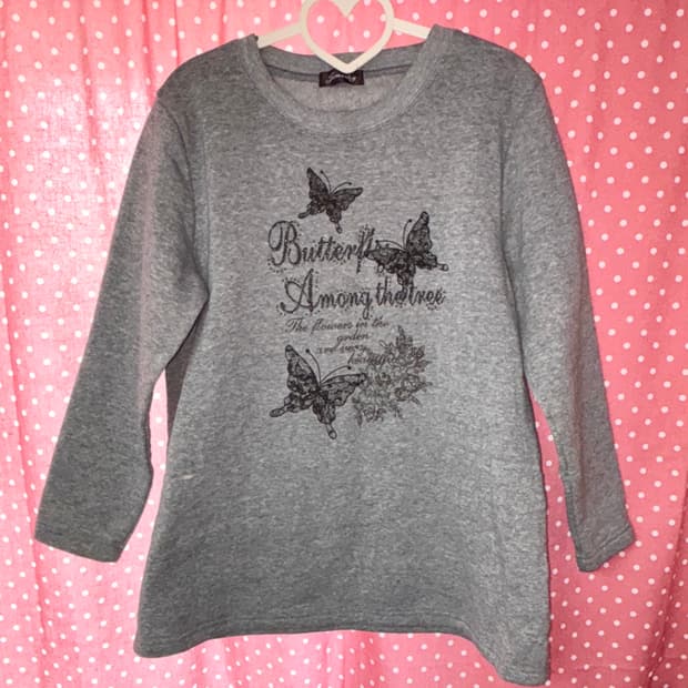 [Timothy] 빈티지 나비 그래픽 롱슬리브 맨투맨