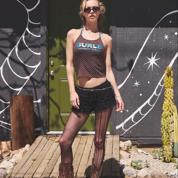 애즈이프켈리 GURLS GLITER DOT SLEEVELESS BROWN