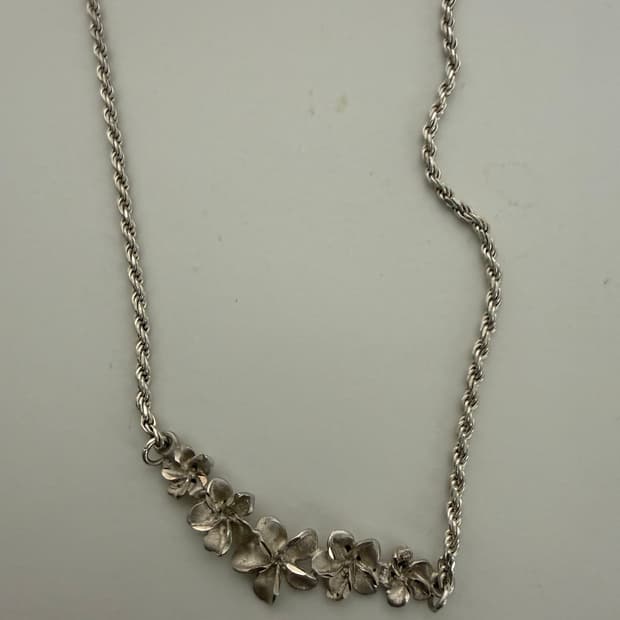 하와이안 플라워 실버 목걸이