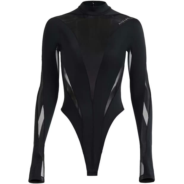 Mugler x H&M 에이치앤엠 x 뮈글러 메쉬 패널 바디수트 블랙
