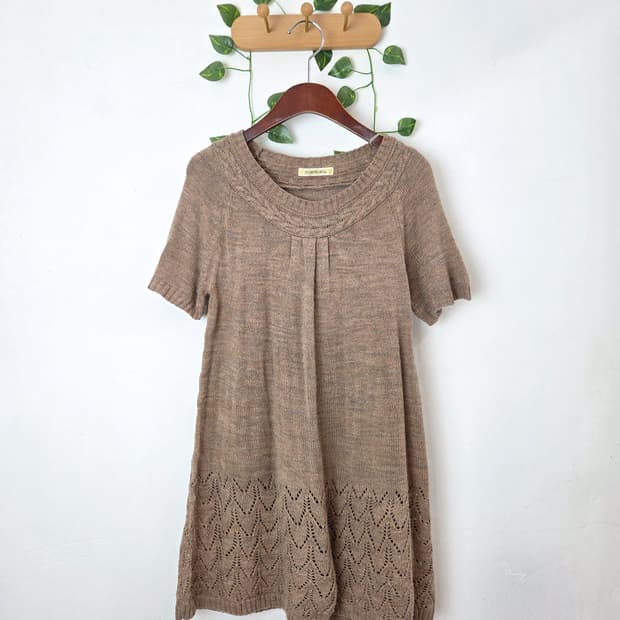 모리 반팔 니트 원피스