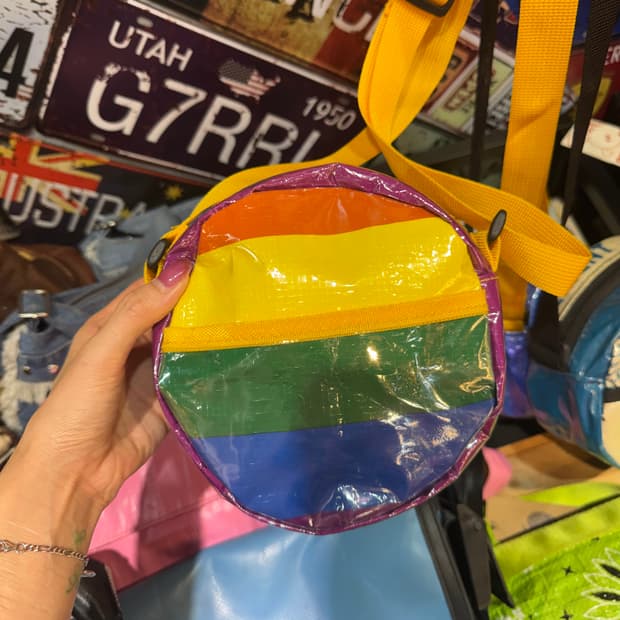 Vintage Bag 리사이클링 이케아 레인보우 미니백