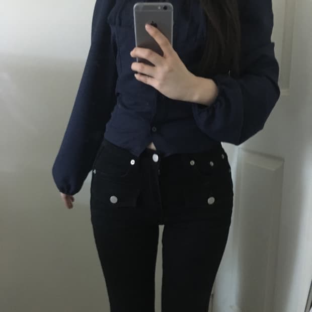 ruby puff blouse_navy