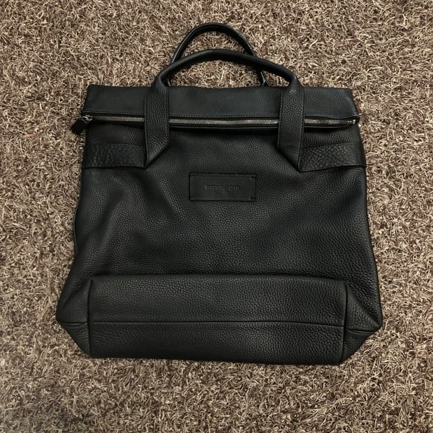 우영미 소가죽 레더 토트백