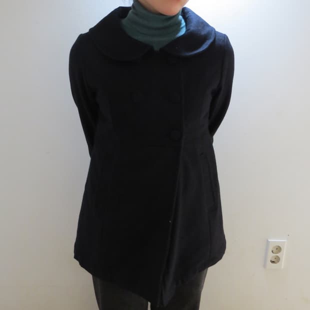 네이비 라운드 코트