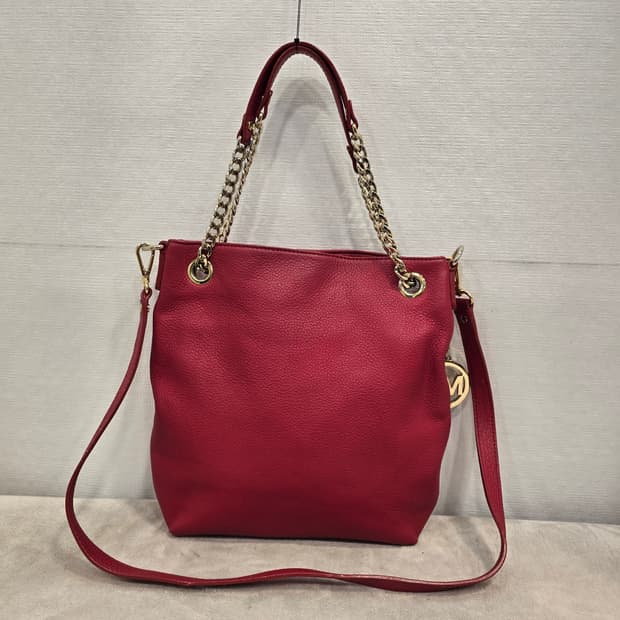 마이클 코어스 레드 가죽 체인 숄더백 크로스백