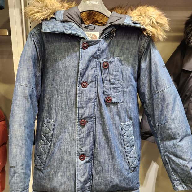 노스페이스 데님 다운패딩자켓