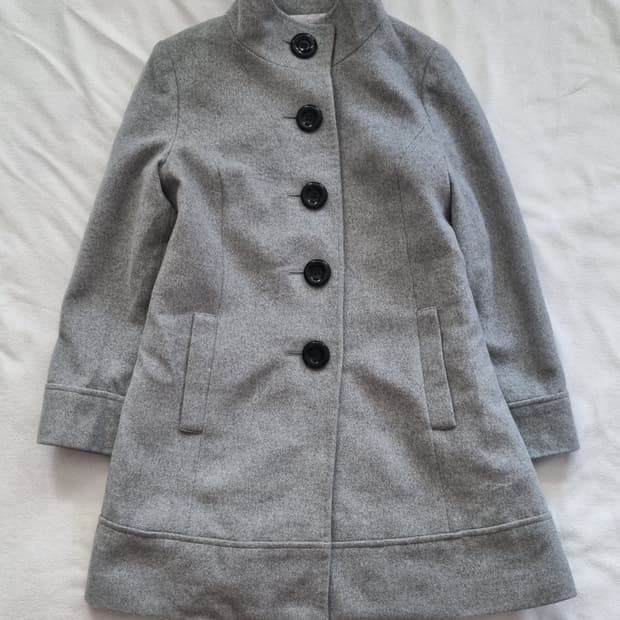 빈티지 모리걸 하구미 갸루 긱시크 그레이 단추 코트